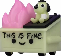 Designer Vinyl>100% Soft - Lil' Dumpster Fire x This Is Fine Glow-in-the-Dark Vinyl Figure