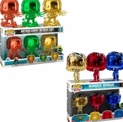 Pop! Bundles>Aquaman (2018) - Arthur Curry & Wonder Woman Chrome Pop! Vinyl 3-Pack Bundle (Set of 2) (Popcultcha Exclusive)