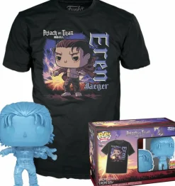 Pop! & Tee Sets>Attack on Titan - Eren Jaeger with Marks (Transparent) Pop! Vinyl Figure & T-Shirt Box Set
