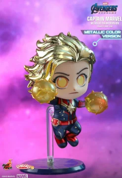 Cosbaby>The Avengers Avengers 4: Endgame - Captain Marvel Metallic Cosbaby 3.75” Hot Toys Bobble-Head Figure
