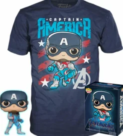 Pop! & Tee Sets>The Avengers Avengers 4: Endgame - Captain America Glow in the Dark Pop! Vinyl Figure & T-Shirt Box Set