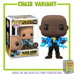 Pop! Chases, Vault, Limited Editions, Ppp Items>Black Adam (2022) - with Lightning Pop! Vinyl Figure in Acrylic Pop! Protector (Chase Variant)