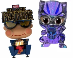 Cosbaby>Black Panther (2018) - & Movbi Cosbaby Hot Toys Bobble-Head Figure 2-Pack