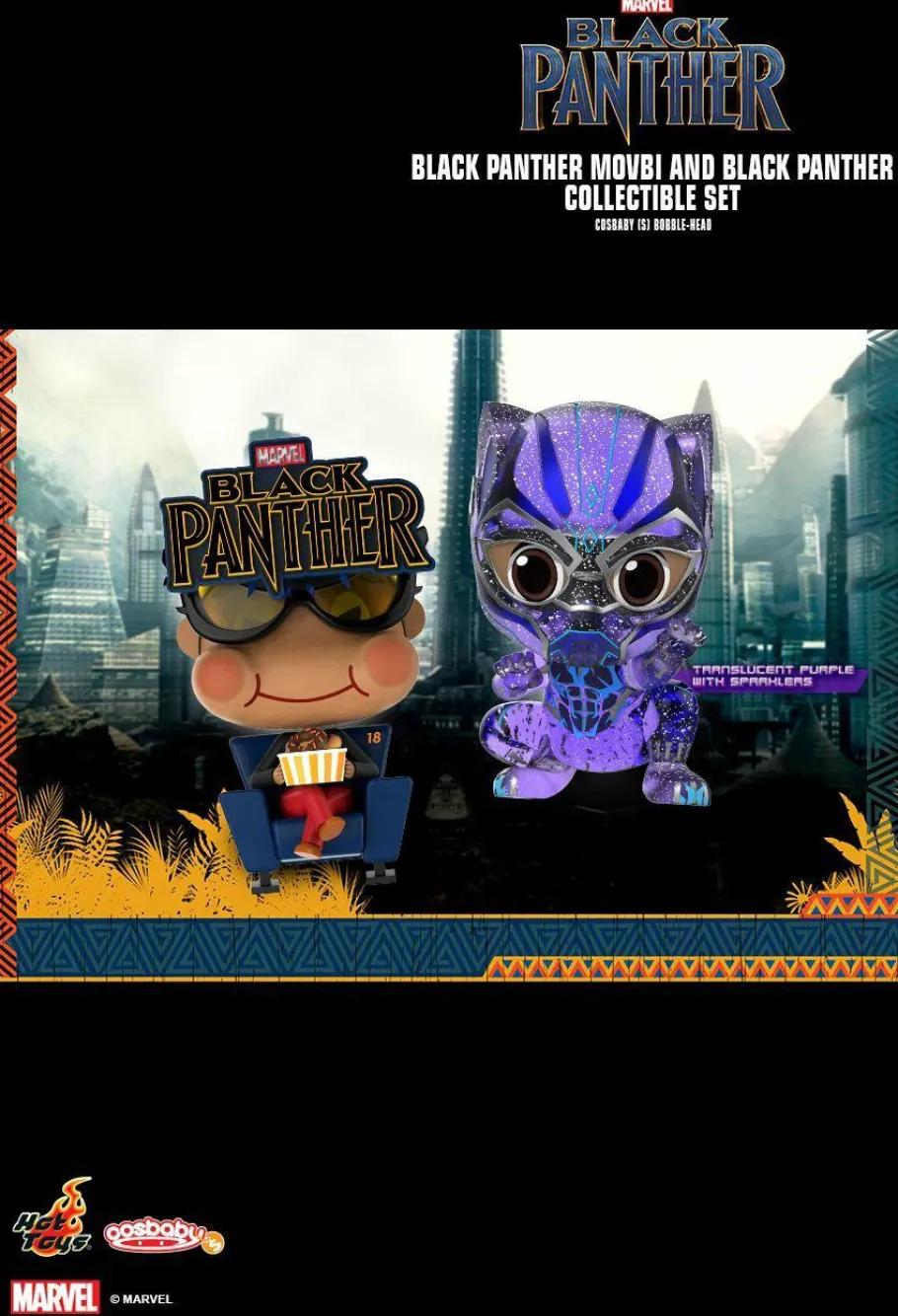 Cosbaby>Black Panther (2018) - & Movbi Cosbaby Hot Toys Bobble-Head Figure 2-Pack