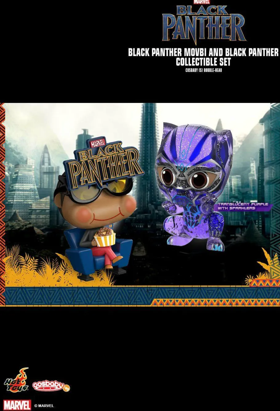 Cosbaby>Black Panther (2018) - & Movbi Cosbaby Hot Toys Bobble-Head Figure 2-Pack