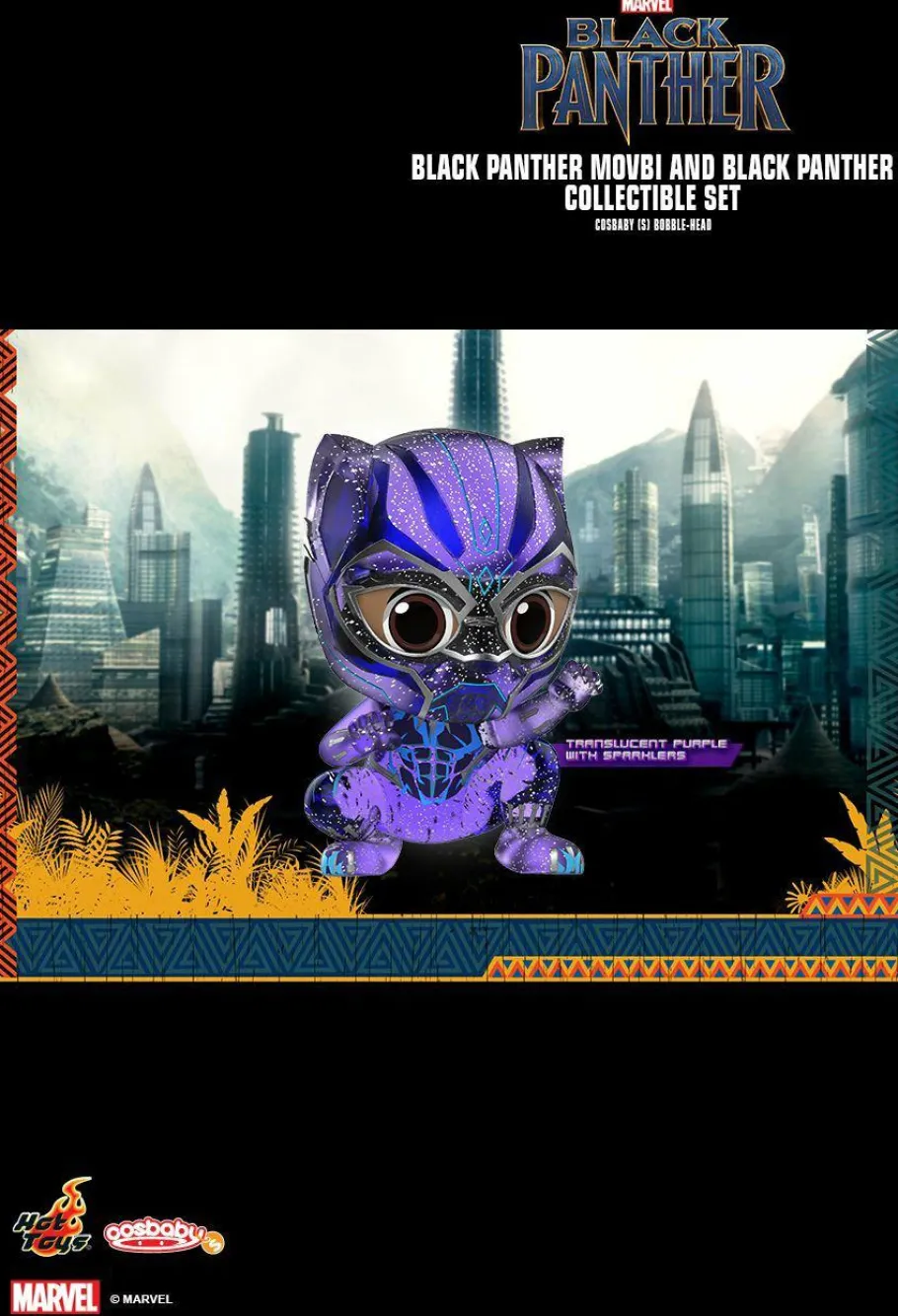 Cosbaby>Black Panther (2018) - & Movbi Cosbaby Hot Toys Bobble-Head Figure 2-Pack