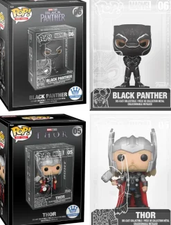 Die-Cast Figures>Black Panther (2009) - & Thor Diecast Metal Pop! Vinyl Figure Bundle (Funko / Popcultcha Exclusive) (Set of 2)