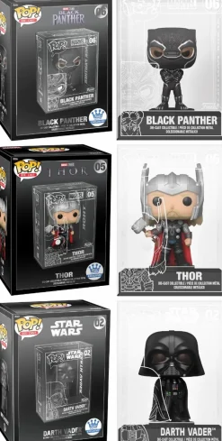 Die-Cast Figures>Black Panther (2018) - , Thor & Darth Vader Diecast Metal Pop! Vinyl Figure Bundle (Funko / Popcultcha Exclusive) (Set of 3)