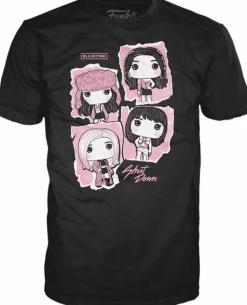 Pop! & Tee Sets>Blackpink - Rose, Lisa, Jisoo & Jennie Pop! Tees Unisex Black T-Shirt
