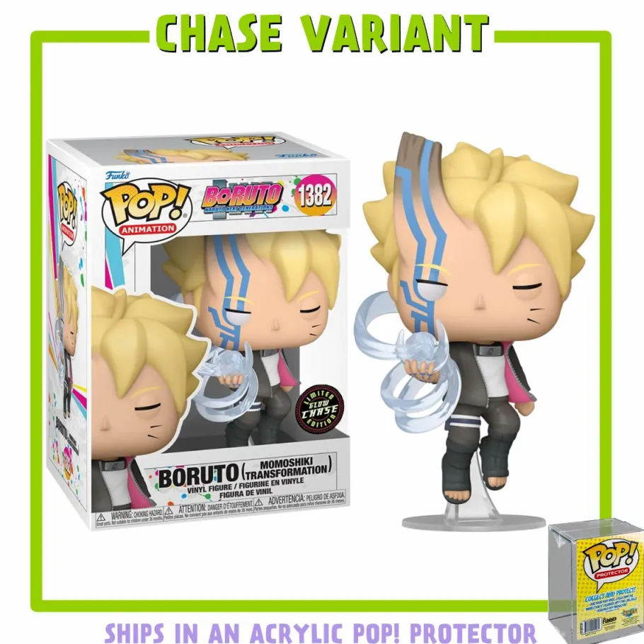 Pop! Chases, Vault, Limited Editions, Ppp Items>Boruto : Naruto Next Generations - (Momoshiki Transformation) Pop! Vinyl Figure in Acrylic Pop! Protector (Chase Variant)