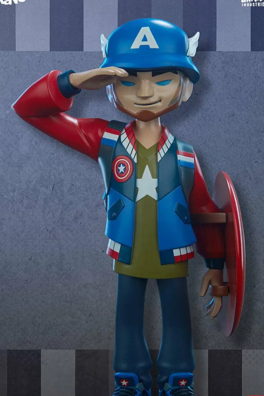Designer Vinyl>Captain America - 8” Vinyl Figure by kaNO