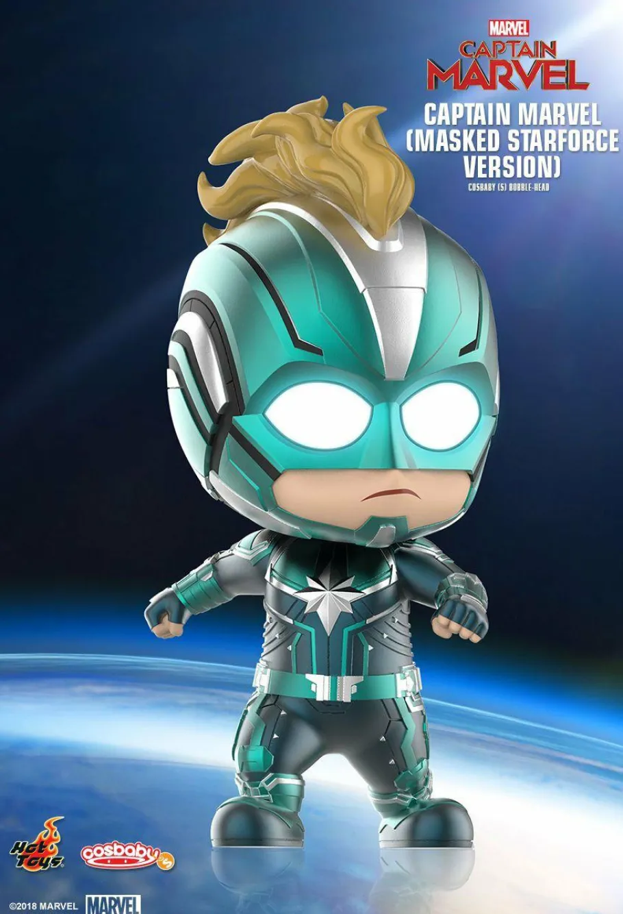 Bobble-Heads>Captain Marvel (2019) - Masked Starforce Cosbaby Hot Toys Bobble-Head Figure