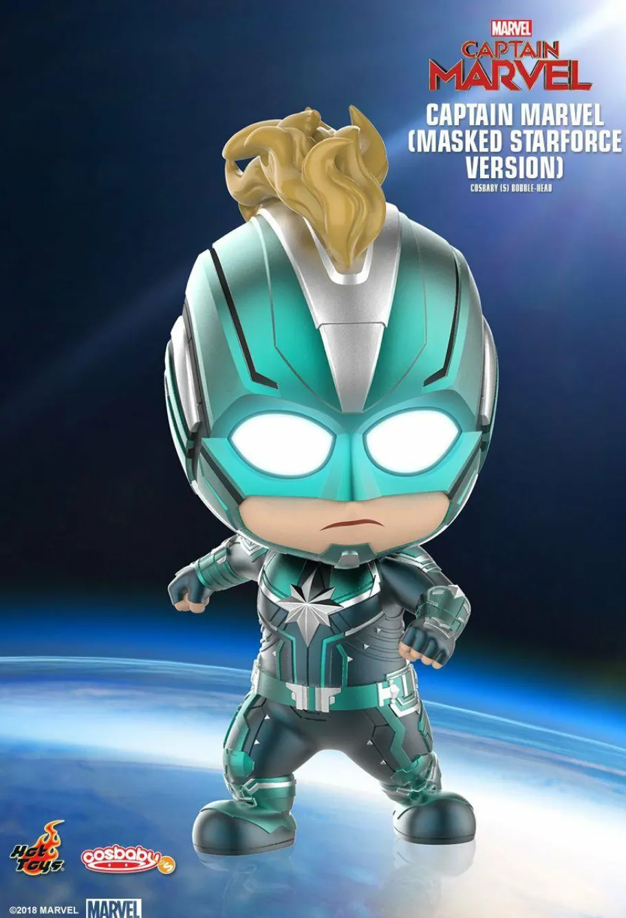 Bobble-Heads>Captain Marvel (2019) - Masked Starforce Cosbaby Hot Toys Bobble-Head Figure