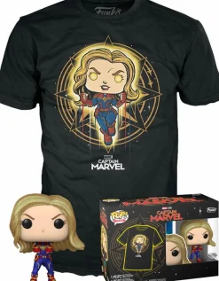 Pop! & Tee Sets>Captain Marvel (2019) - Diamond Glitter Pop! Vinyl Figure & T-Shirt Box Set