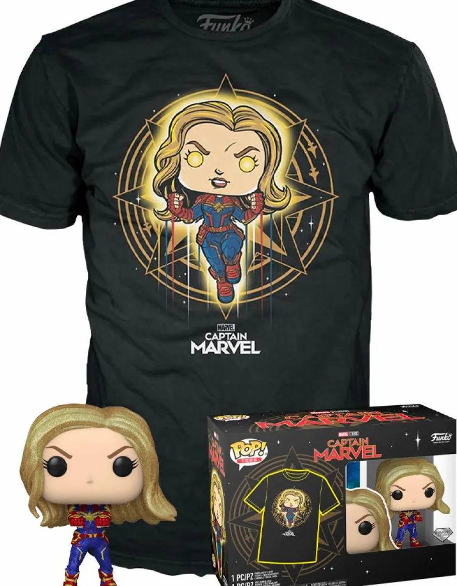 Pop! & Tee Sets>Captain Marvel (2019) - Diamond Glitter Pop! Vinyl Figure & T-Shirt Box Set