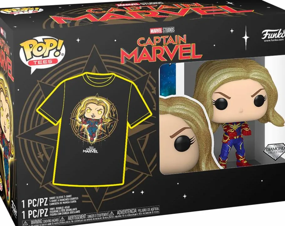 Pop! & Tee Sets>Captain Marvel (2019) - Diamond Glitter Pop! Vinyl Figure & T-Shirt Box Set
