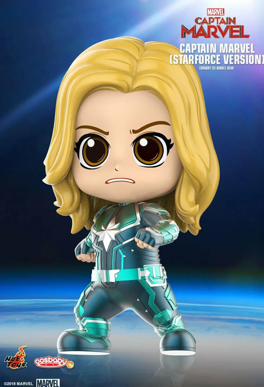 Cosbaby>Captain Marvel (2019) - Starforce Cosbaby Hot Toys Bobble-Head Figure