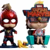Cosbaby>Captain Marvel (2019) - & Movbi Cosbaby Hot Toys Bobble-Head Figure 2-Pack