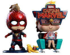Cosbaby>Captain Marvel (2019) - & Movbi Cosbaby Hot Toys Bobble-Head Figure 2-Pack