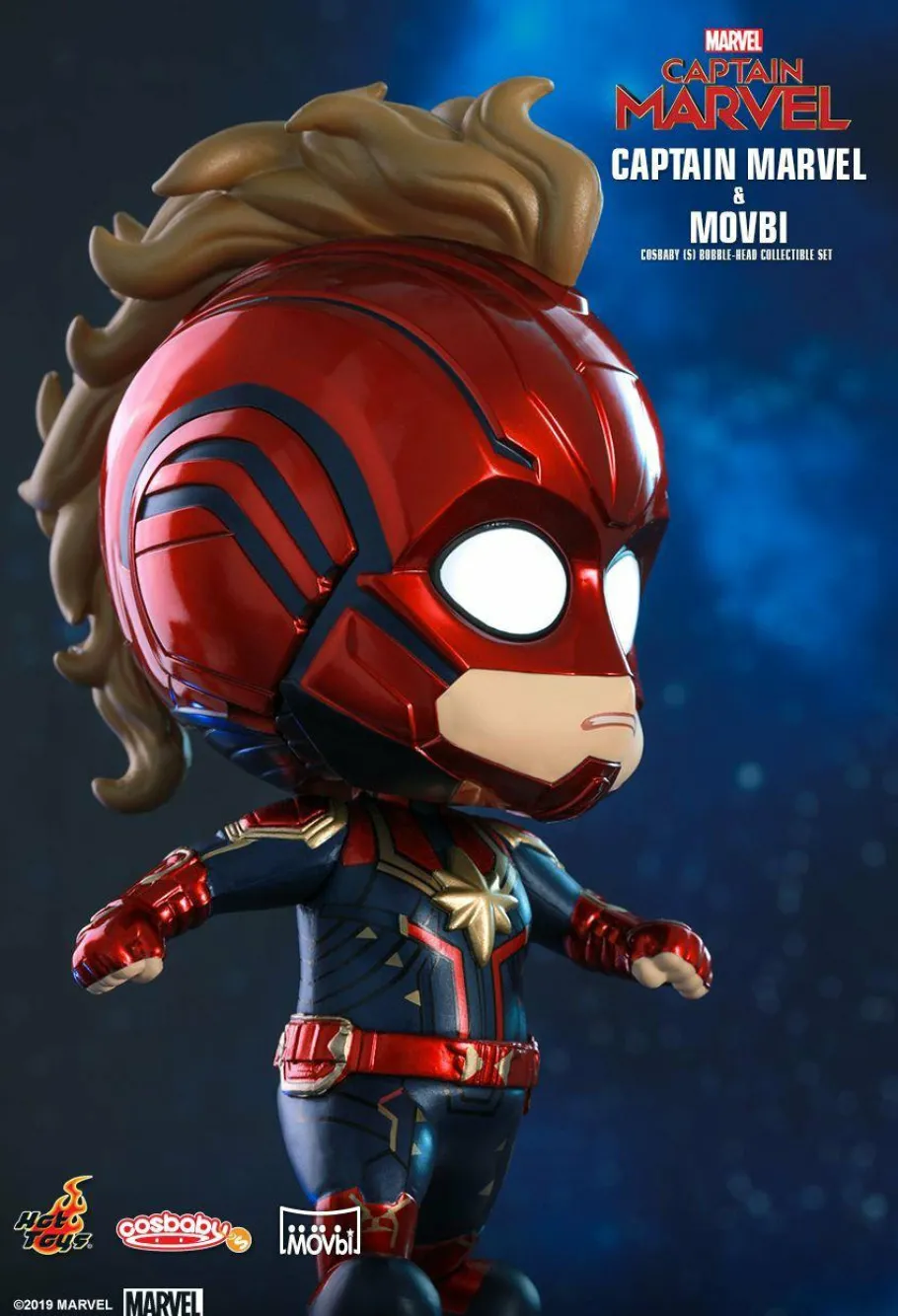Cosbaby>Captain Marvel (2019) - & Movbi Cosbaby Hot Toys Bobble-Head Figure 2-Pack