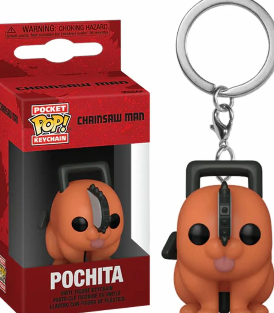 Pop! Keychains>Chainsaw Man - Pochita Pocket Pop! Keychain