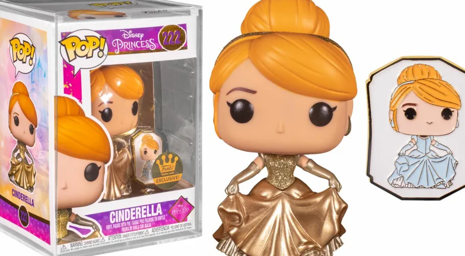 Standard Pop!>Disney Princess Cinderella (1950) - Cinderella Gold Ultimate Princess Pop! Vinyl Figure with Enamel Pin in Acrylic Pop! Protector (Funko / Popcultcha Exclusive)