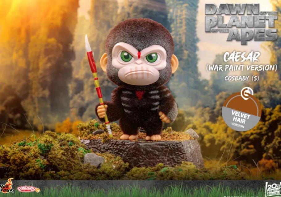 Cosbaby>Planet of the Apes Dawn of the (2014) - Caesar (War Paint Version) Velvet Hair Cosbaby (S) Hot Toys Figure