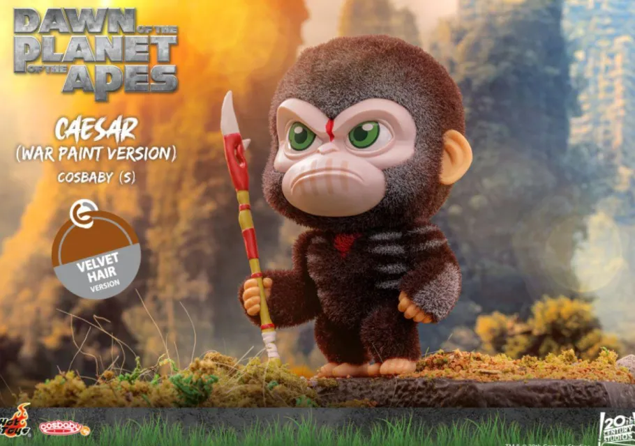 Cosbaby>Planet of the Apes Dawn of the (2014) - Caesar (War Paint Version) Velvet Hair Cosbaby (S) Hot Toys Figure