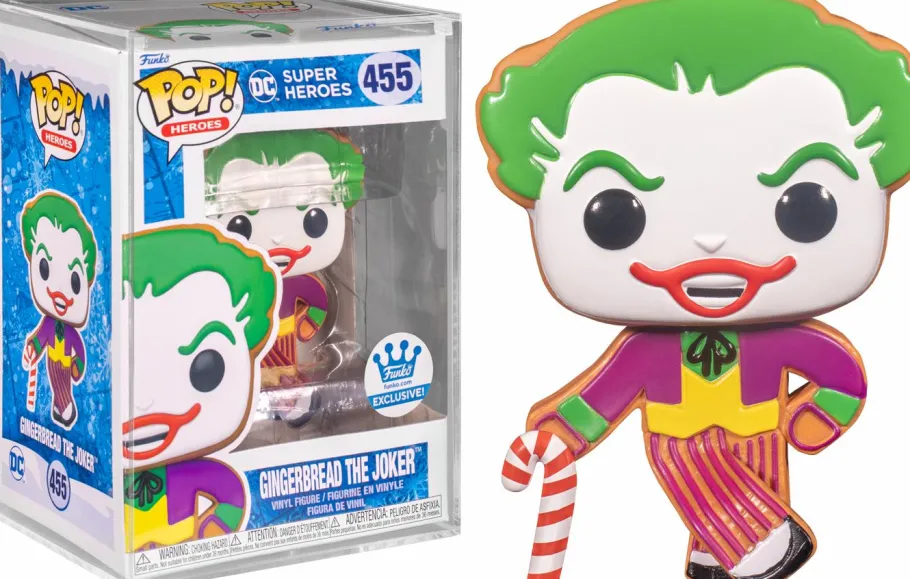 Pop! Chases, Vault, Limited Editions, Ppp Items>Batman DC Super Heroes - Gingerbread The Joker Pop! Vinyl Figure in Acrylic Pop! Protector (Funko / Popcultcha Exclusive)