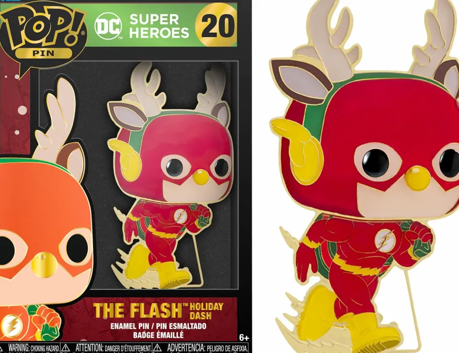 Pop! Home & Accessories>DC Comics DC Super Heroes - The Flash Holiday Dash 4” Pop! Enamel Pin