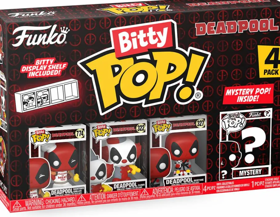 Blind Box>Deadpool - (Backyard Griller), (Clown), (Bedtime) & Mystery Bitty Pop! Vinyl Figure 4-Pack