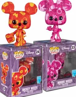 Pop! Bundles>Mickey Mouse Disney - & Minnie Mouse Artist Series Pop! Vinyl Figure with Pop! Protector Bundle (Set of 2)