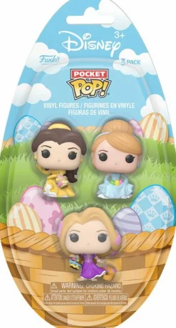 Pop! Keychains>Disney Princess - Belle, Cinderella & Rapunzel (Easter) Pocket Pop! Vinyl Figure 3-Pack