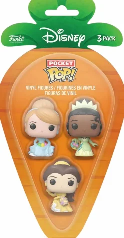 Pop! Keychains>Disney Princess - Tiana, Belle & Cinderella Pocket Pop! 3-Pack