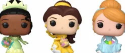 Pop! Keychains>Disney Princess - Tiana, Belle & Cinderella Pocket Pop! 3-Pack
