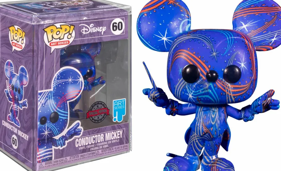 Pop! Deluxe>Mickey Mouse Disney: Treasures of the Vault - Conductor Mickey Red & Blue Artist Series Pop! Vinyl Figure with Pop! Protector
