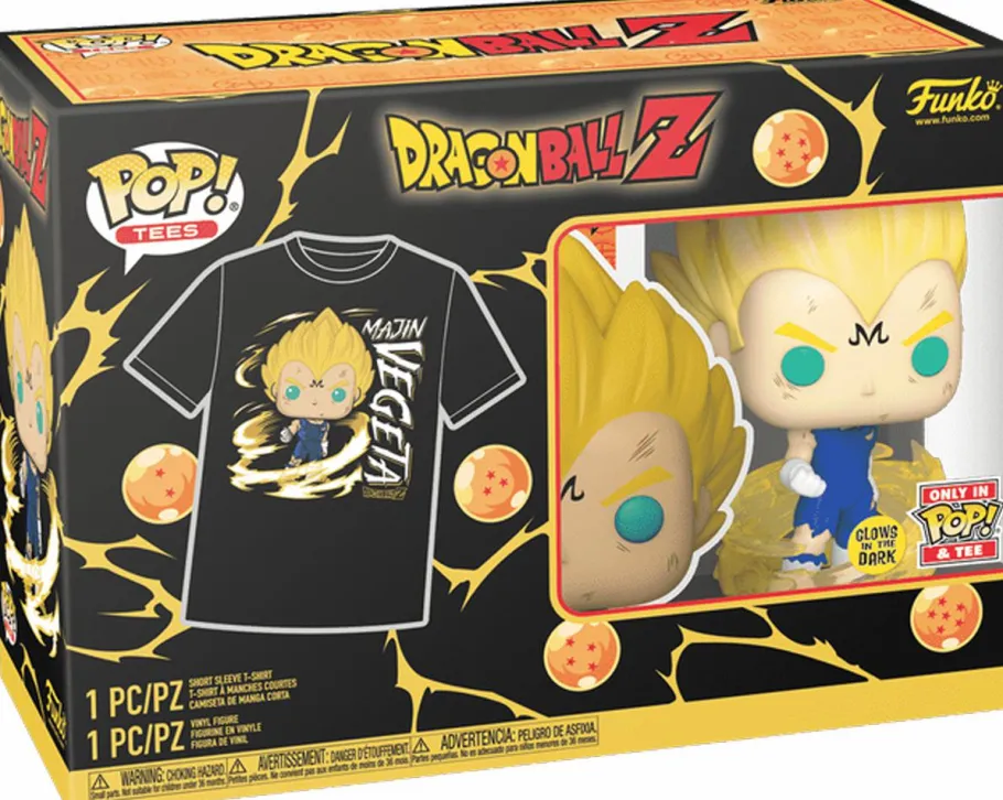 Pop! & Tee Sets>Dragon Ball Z - Majin Vegeta Glow-in-the-Dark Pop! Vinyl Figure & T-Shirt Box Set