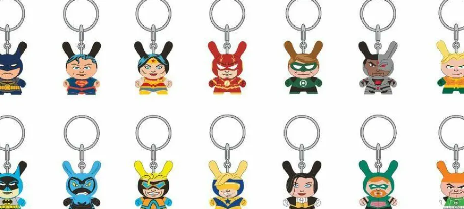 Designer Vinyl>Justice League Dunny - DC Dunny Blind Box Vinyl Keychain Display (24 Units)