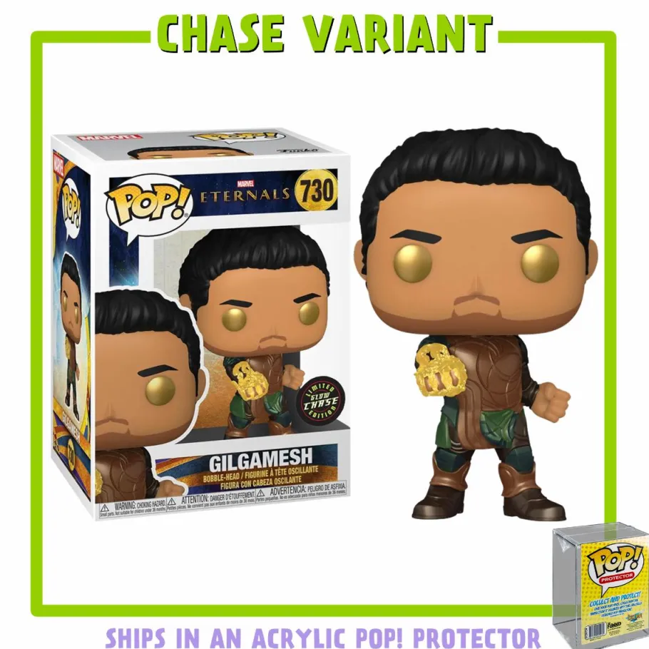 Pop! Chases, Vault, Limited Editions, Ppp Items>Eternals (2021) - Gilgamesh Pop! Vinyl Figure in Acrylic Pop! Protector (Chase Variant)