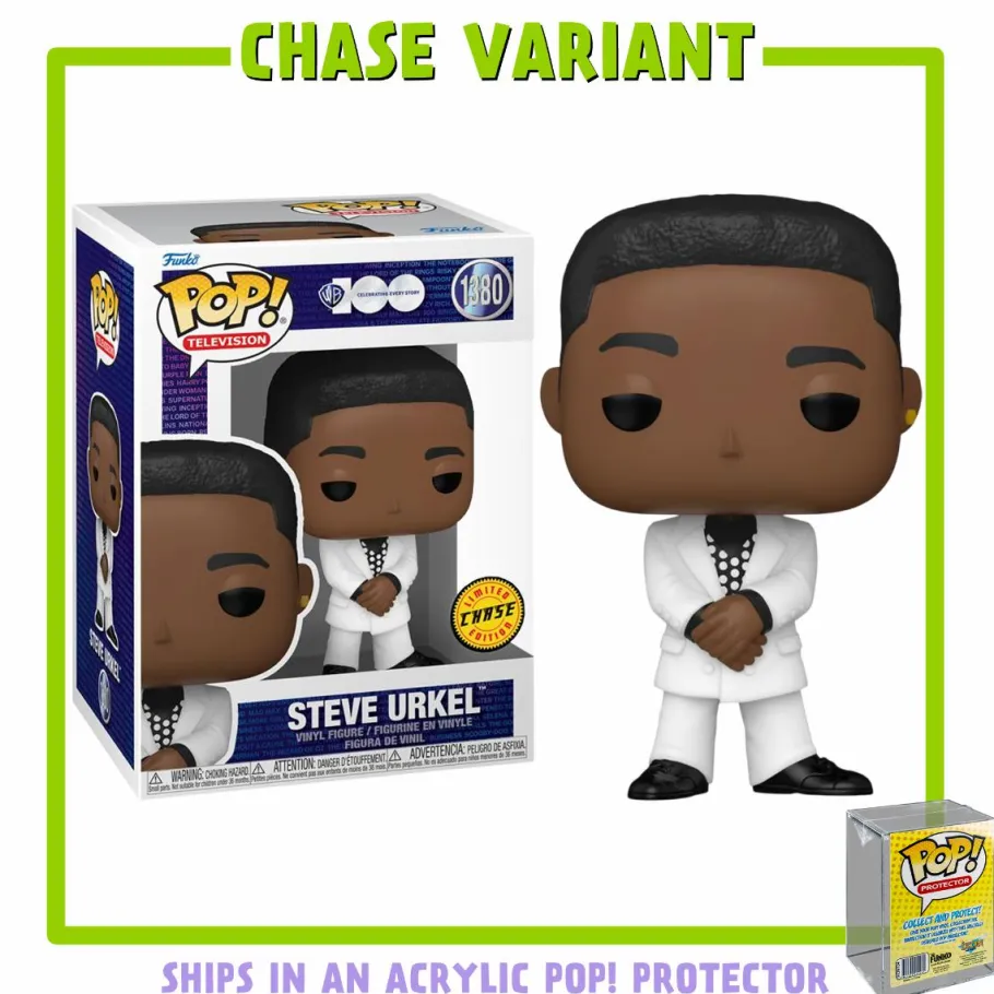 Pop! Chases, Vault, Limited Editions, Ppp Items>Family Matters - Steve Urkel Pop! Vinyl Figure in Acrylic Pop! Protector (Chase Variant)