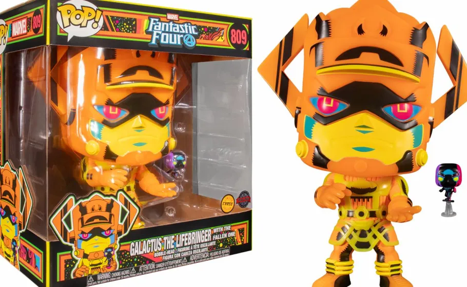 Super-Sized Pop!>Fantastic 4 Fantastic Four - Galactus with Silver Surfer Blacklight 10” Pop! Vinyl Figure