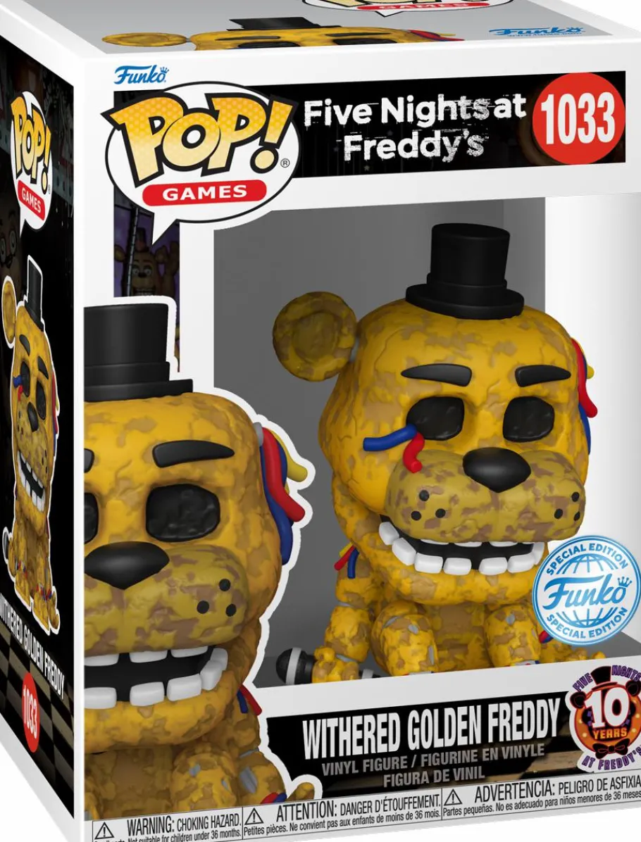 Standard Pop!>Five Nights at Freddy's : 10th Anniversary - Withered Golden Freddy Pop! Vinyl Figure
