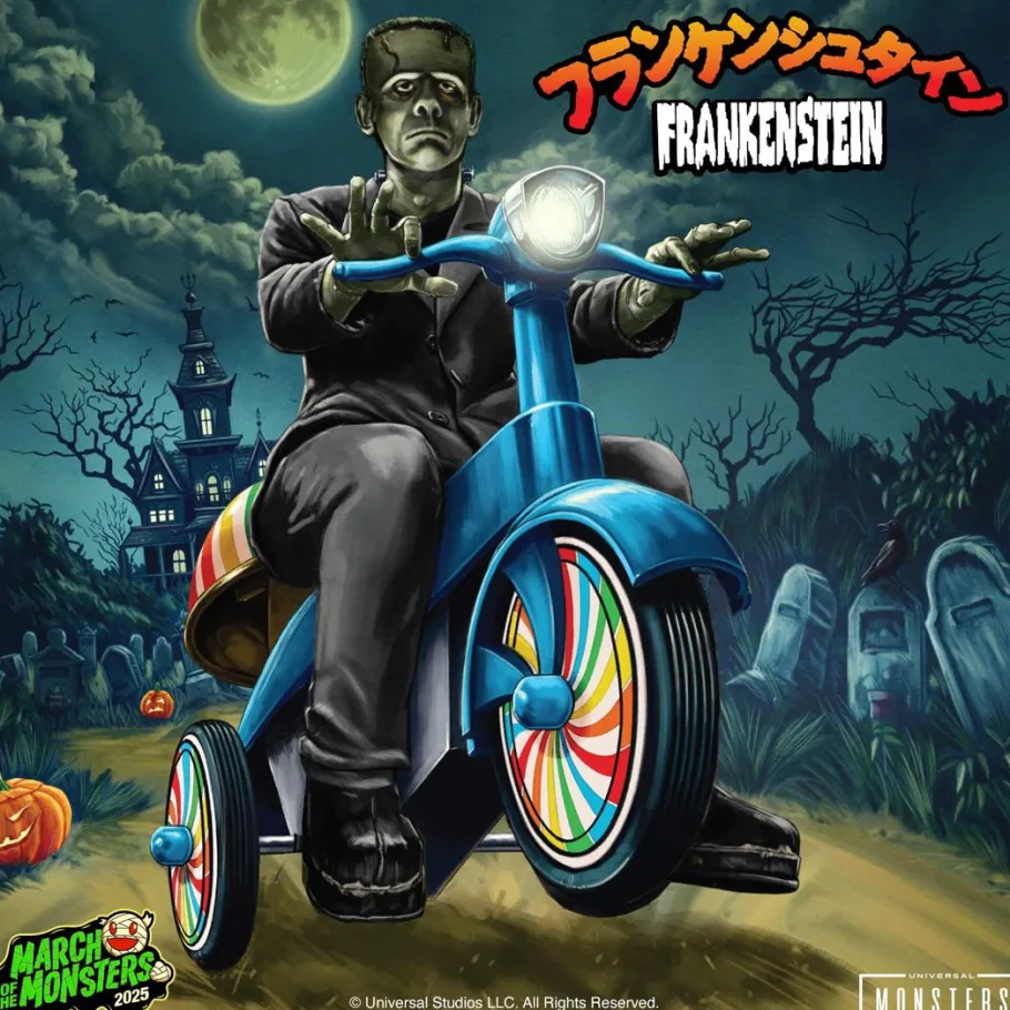 Designer Vinyl>Universal Monsters Frankenstein (1931) - Frankenstein's Monster (Black with Blue Trike) Super Cycles 5" Vinyl Figure