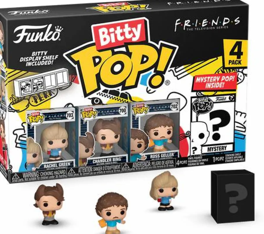 Designer Vinyl>Friends - Rachel, Chandler, Ross & Mystery Bitty Pop! Vinyl Figure 4-Pack