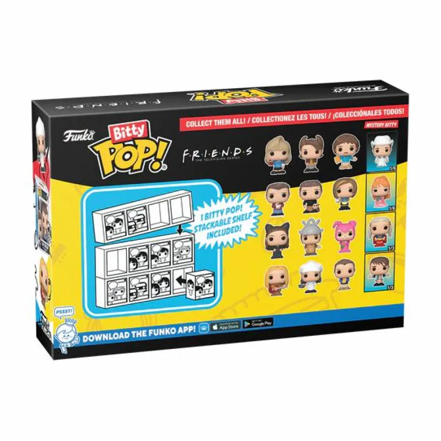 Designer Vinyl>Friends - Rachel, Chandler, Ross & Mystery Bitty Pop! Vinyl Figure 4-Pack