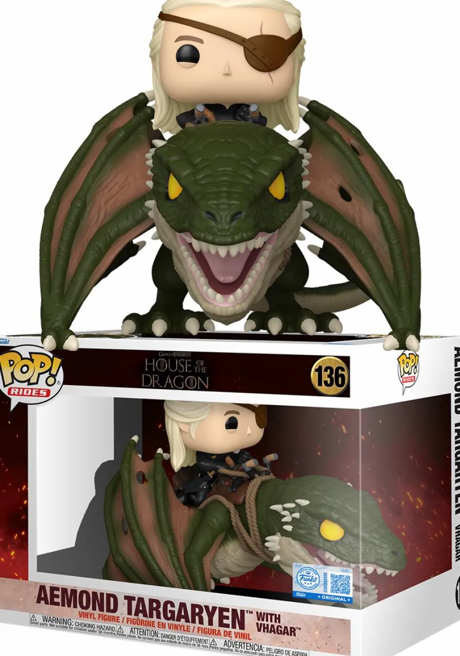 Pop! Rides & Town>House of the Dragon Game of Thrones: - Aemond Targaryen with Vhagar Pop! Rides Vinyl Figure