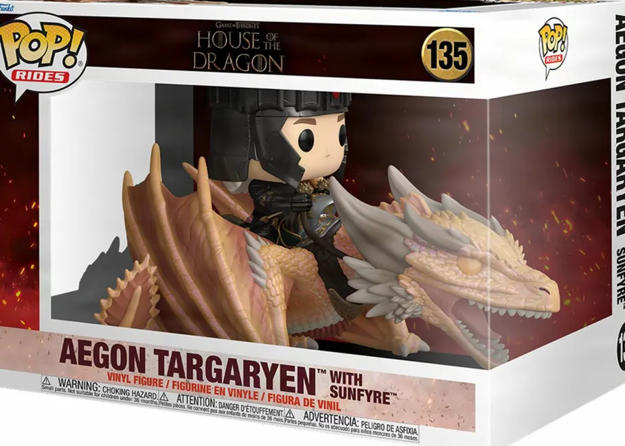 Pop! Rides & Town>House of the Dragon Game of Thrones: - Aegon Targaryen with Sunfyre Pop! Rides Vinyl Figure