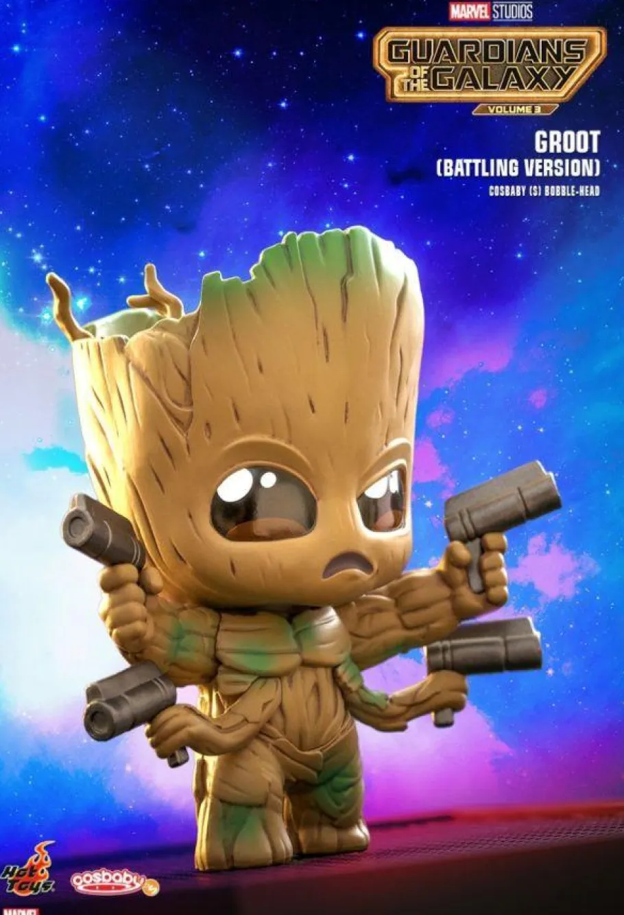 Designer Vinyl>Guardians of the Galaxy Vol. 3 - Groot (Battling Version) Cosbaby (S) Hot Toys Figure