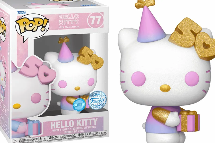 Standard Pop!>Sanrio Hello Kitty - Hello Kitty with Present 50th Anniversary Glitter Pop! Vinyl Figure (Popcultcha Exclusive)