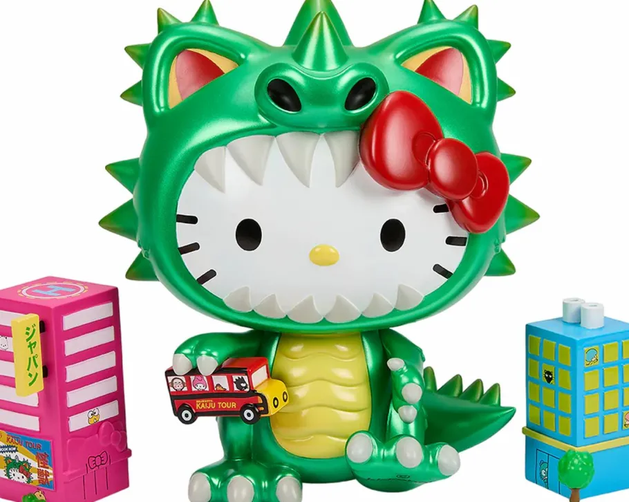 Designer Vinyl>Hello Kitty - Kaiju Cosplay Metallic Green Edition 8" Vinyl Figure